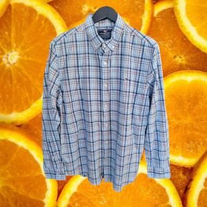 Vineyard Vines Slim Fit Whale Shirt Blue White Tan Red Button Up Shirt Size L‎